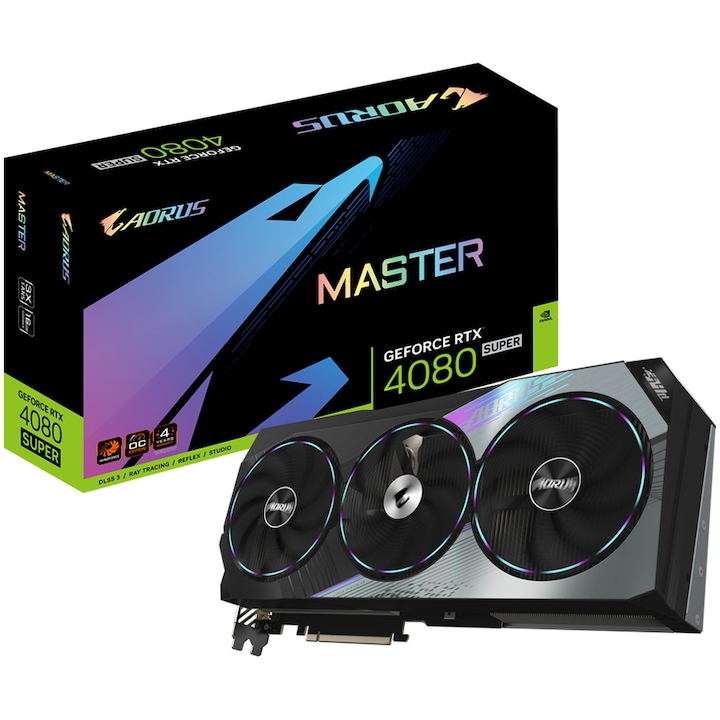 GIGABYTE GeForce RTX™ 4080 Super AORUS Master videókártya, 16 GB GDDR6X, 256-bit