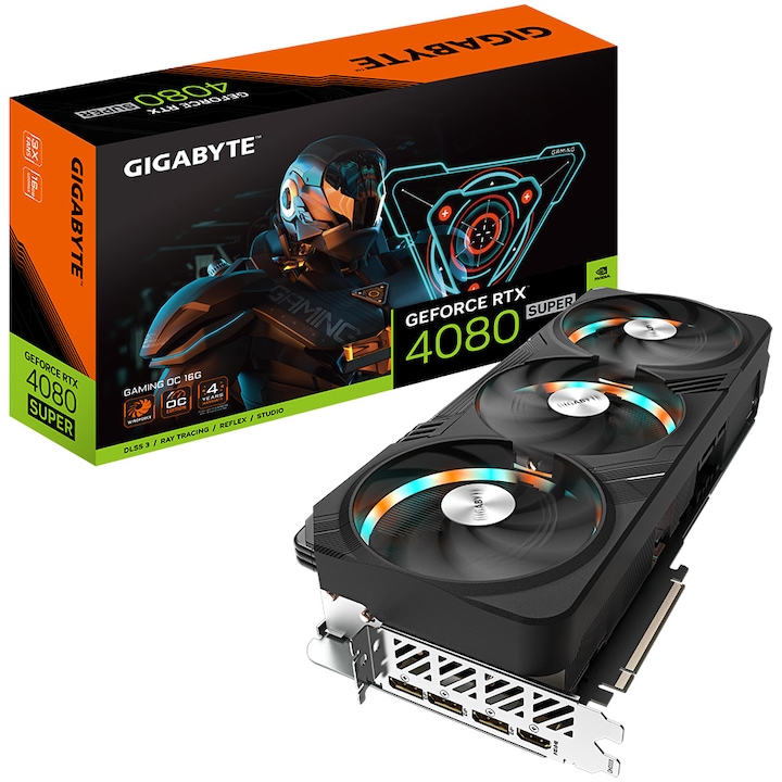Videokártya GIGABYTE GeForce RTX™ 4080 Super Gaming OC, 16 GB GDDR6X, 256 bites