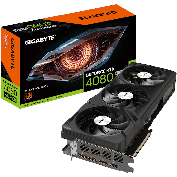 Видеокарта GIGABYTE GeForce RTX™ 4080 SUPER WINDFORCE3 V2, 16GB GDDR6X, 256-bit