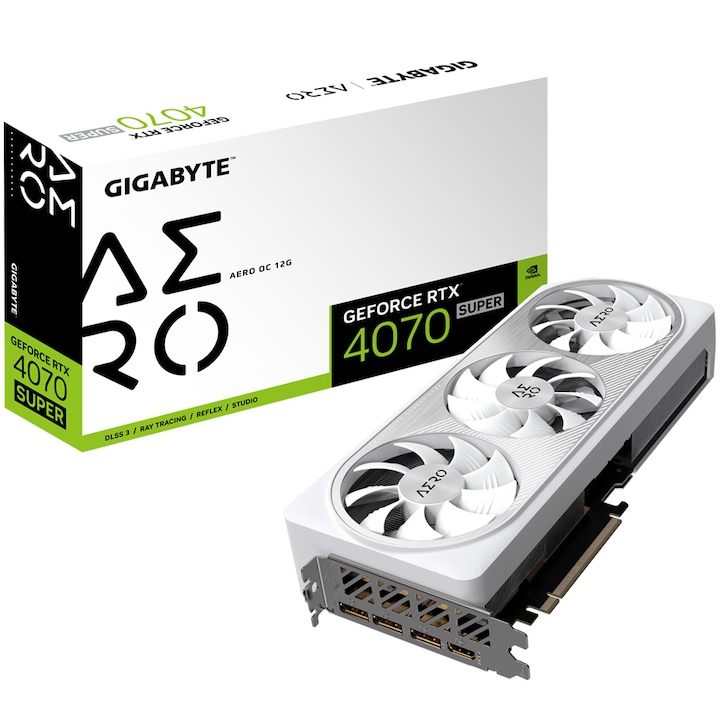 Видео карта GIGABYTE GeForce RTX™ 4070 Super AERO OC, 12GB GDDR6X, 192-bit