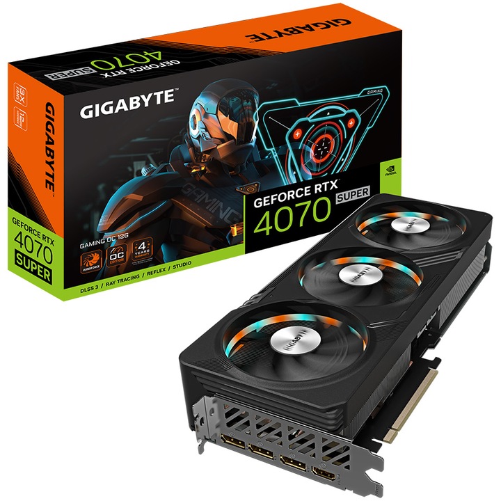 Видео карта GIGABYTE GeForce RTX™ 4070 Super GAMING OC, 12GB GDDR6X, 192-bit