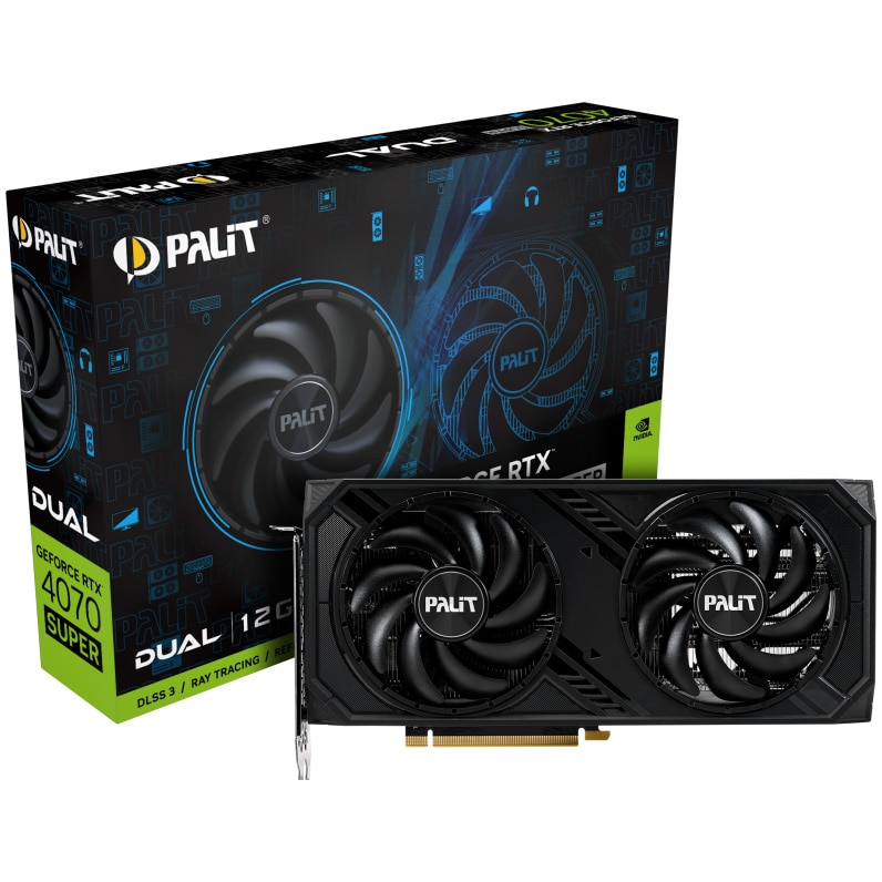 グラフィックボード・グラボ・ビデオカード Palit GeForce RTX 4070 SUPER Dual 12GB Placa video PALIT GeForce RTX™ 4070 Super Dual, 12GB GDDR6X