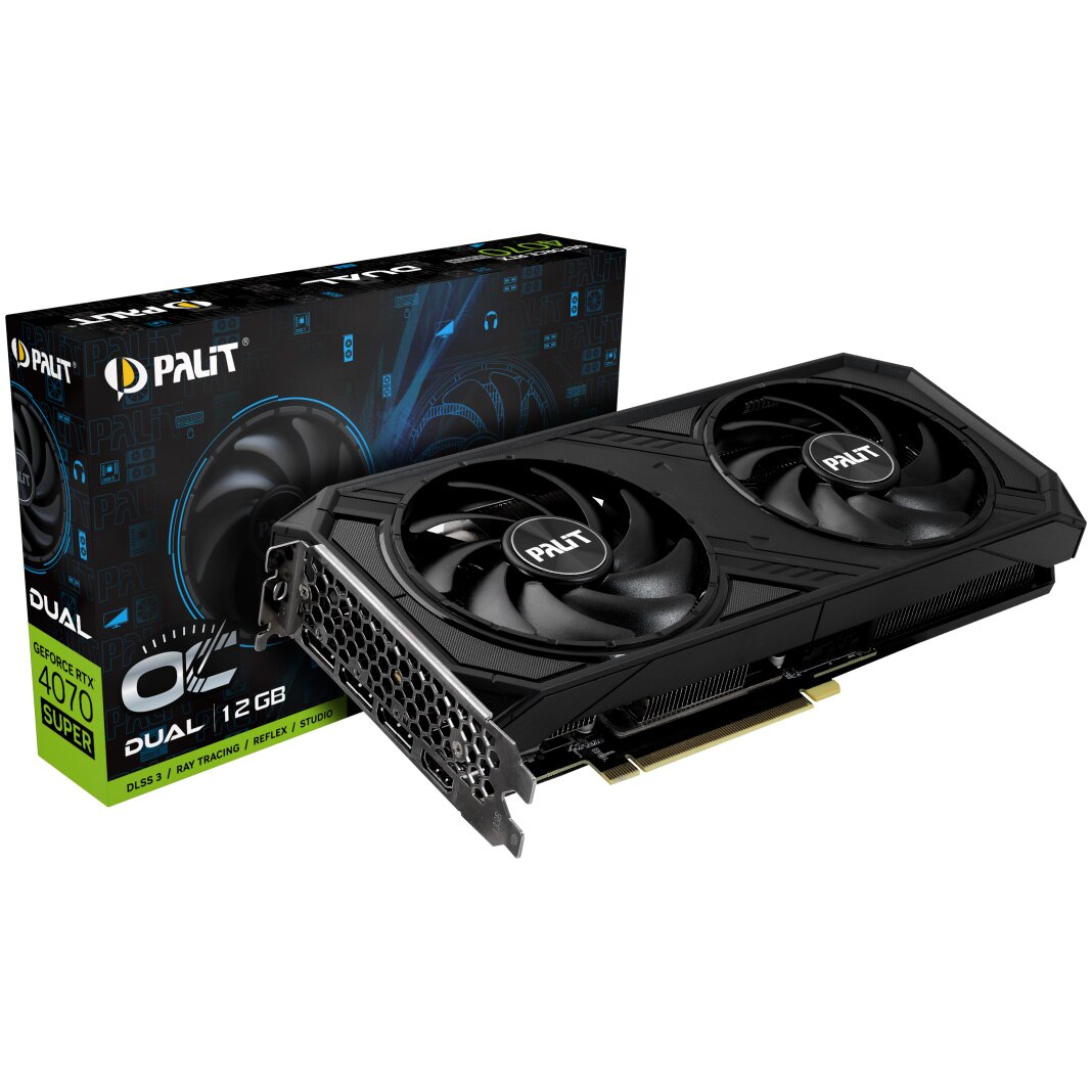 Placa video PALIT GeForce RTX™ 4070 Super Dual OC, 12GB GDDR6X