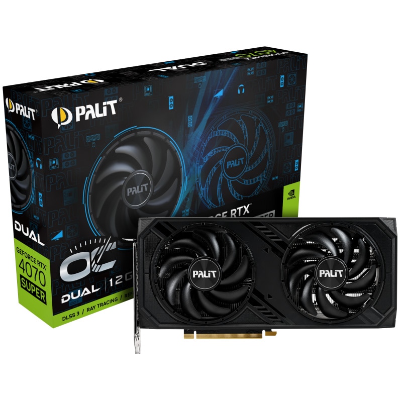 グラフィックボード・グラボ・ビデオカード Palit GeForce RTX 4070 Super 12GB Dual Placa video PALIT GeForce RTX™ 4070 Super Dual OC, 12GB GDDR6X