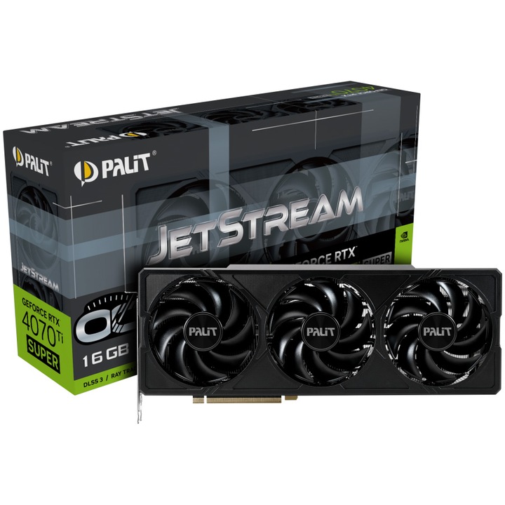 Placa video PALIT GeForce RTX™ 4070Ti Super JetStream OC, 16GB GDDR6X, 256-bit
