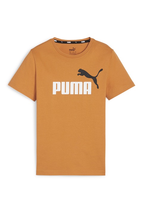 Puma, Tricou cu imprimeu logo ESsentials Plus 2, Maro deschis