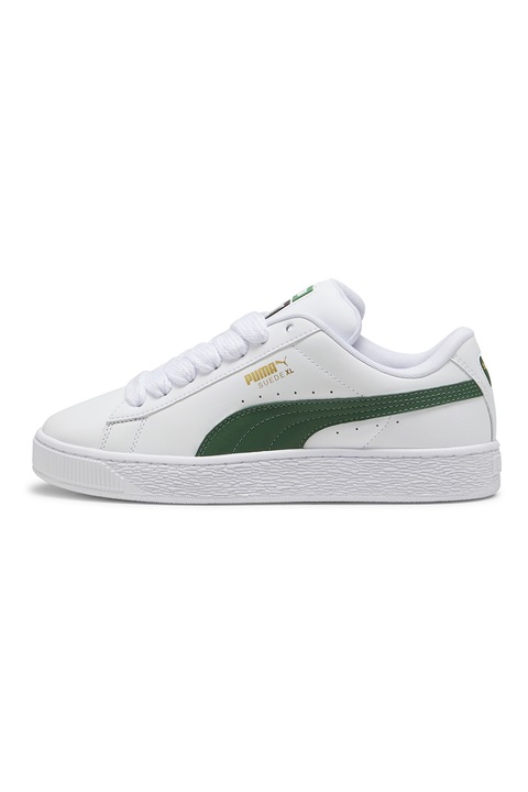 Puma, XL bőr és műbőr sneaker, Fehér/Zöld