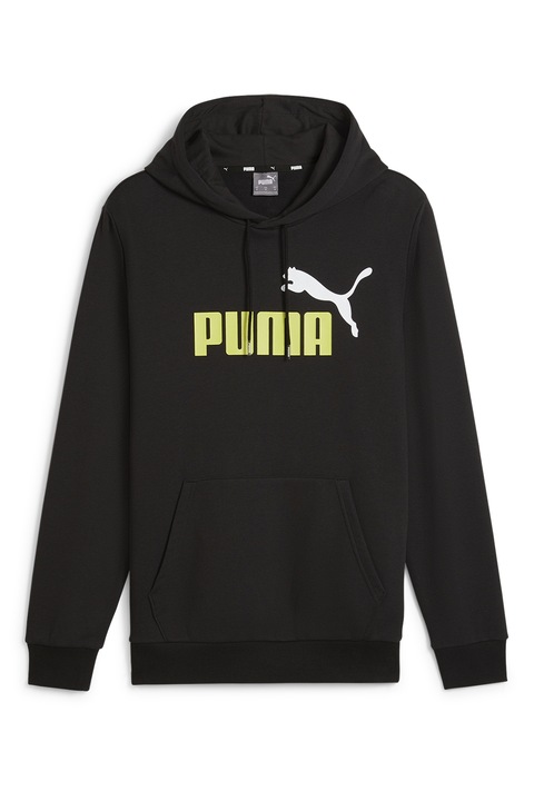 Puma, Hanorac cu buzunar kangaroo Essentials, Negru/Verde lime