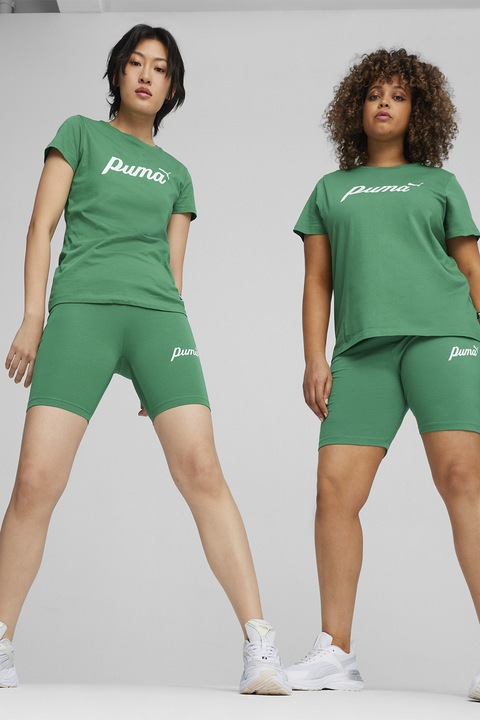 Puma, Tricou cu imprimeu logo Essential, Verde