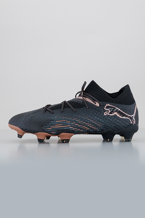 Puma, Pantofi cu imprimeu, pentru fotbal Future 7 Ultimate, Portocaliu/Negru