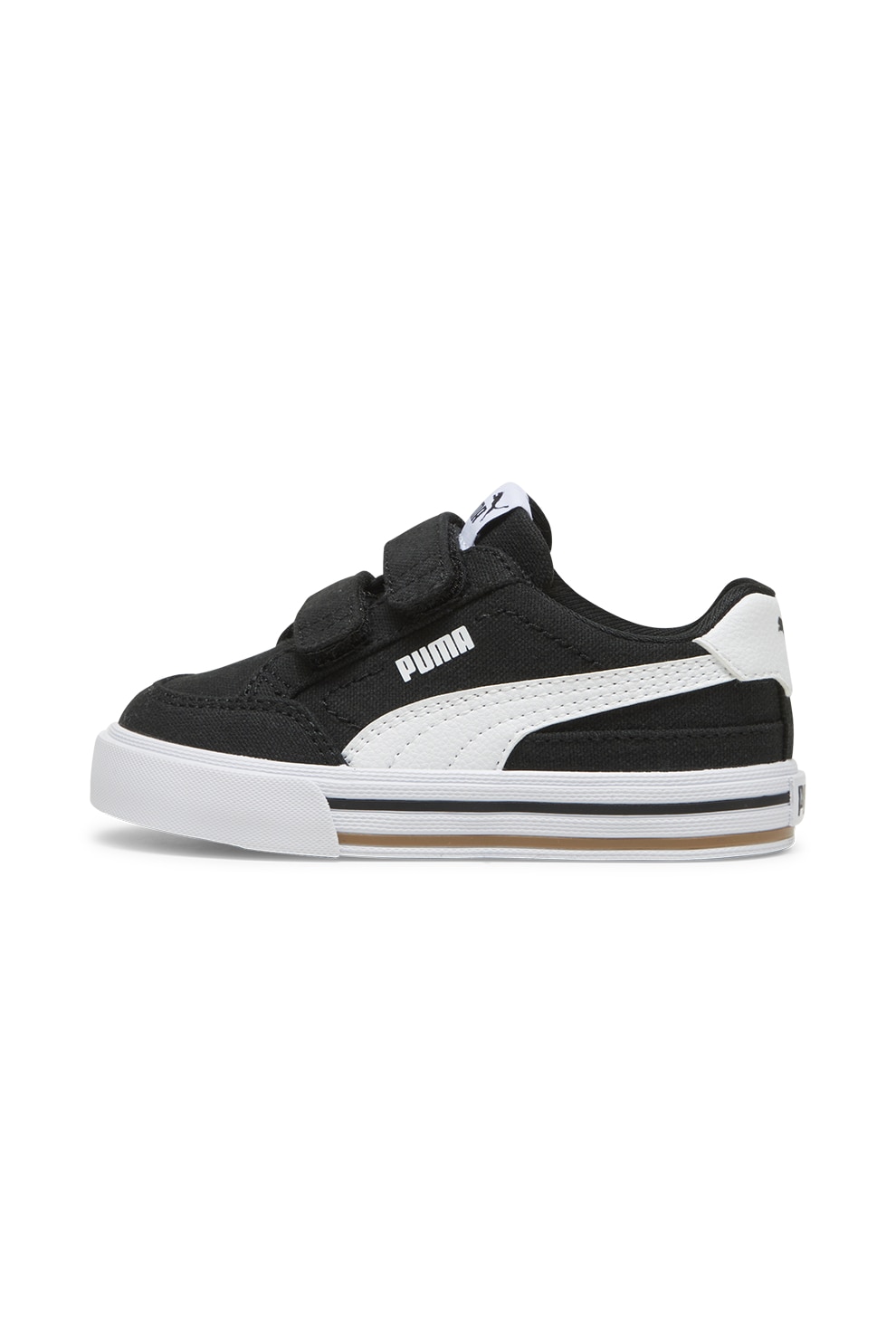 Puma, Pantofi sport Court Classic cu velcro, Alb, Negru, 20 EU