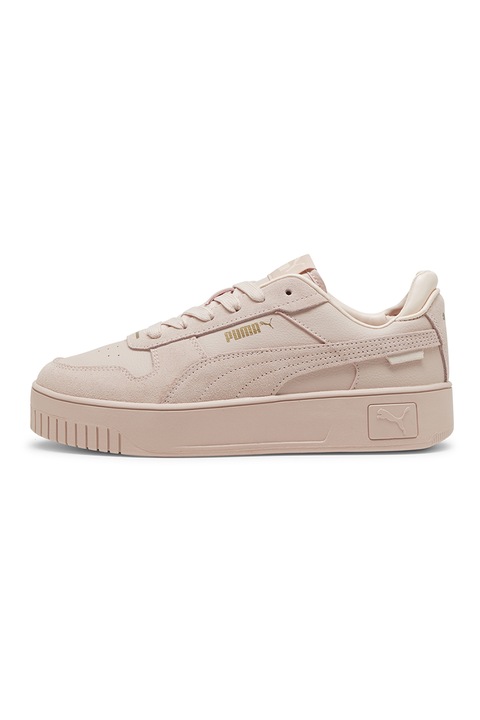 Puma, Pantofi sport cu garnituri de piele intoarsa Carina Street, Roz prafuit