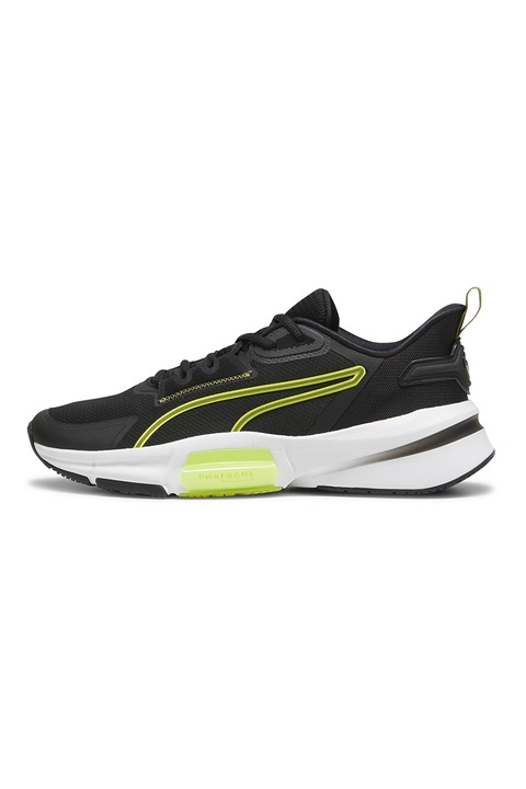 Puma, Pantofi din material textil pentru fitness PWRFrame TR 3, Negru/Verde lime