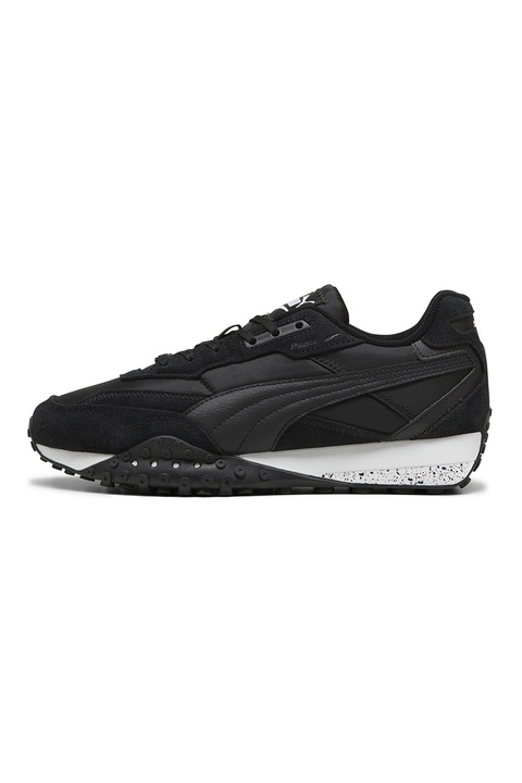 Puma, Pantofi sport cu detalii de piele intoarsa Blktop Rider, Negru