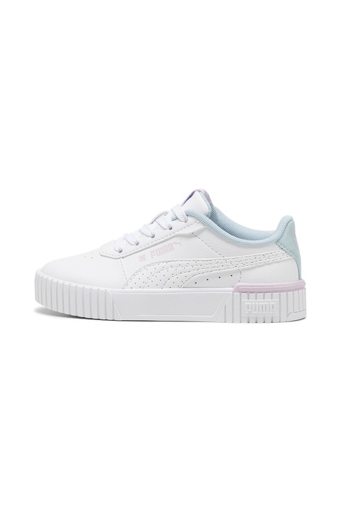 Puma, Pantofi sport de piele ecologica Carina 2.0 Tropical, Alb