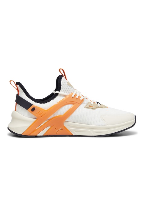 Puma, Pantofi sport unisex cu logo Pacer, Alb/Portocaliu