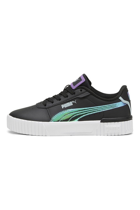 Puma, Pantofi sport de piele ecologica Carina 2.0 Deep Dive, Verde/Negru