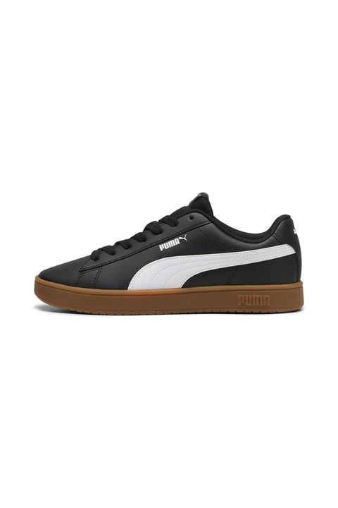 Puma, Спортни обувки Rickie Classic от еко кожа, Бял/Черен