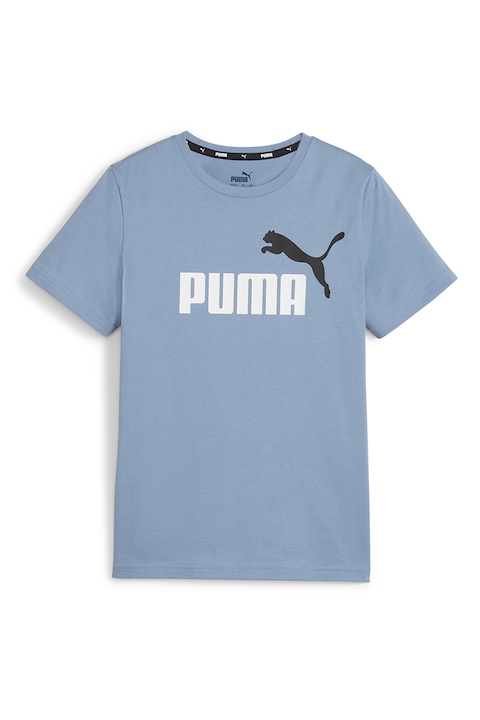 Puma, Tricou cu imprimeu logo ESS+ 2, Albastru prafuit
