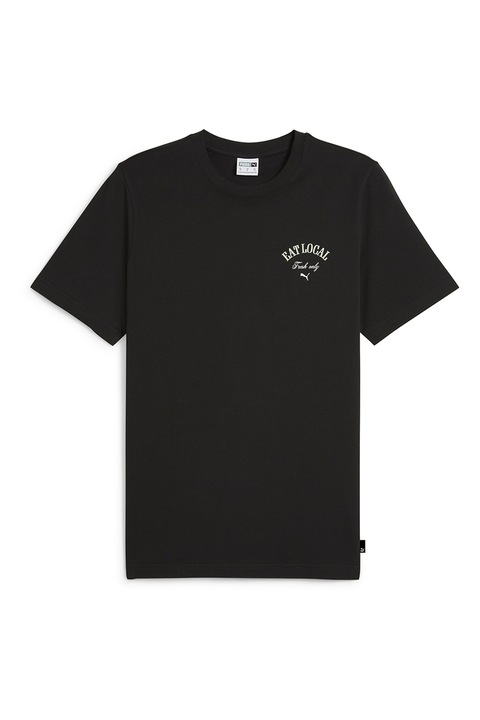 Puma, Tricou cu imprimeu pe spate, Verde/Negru