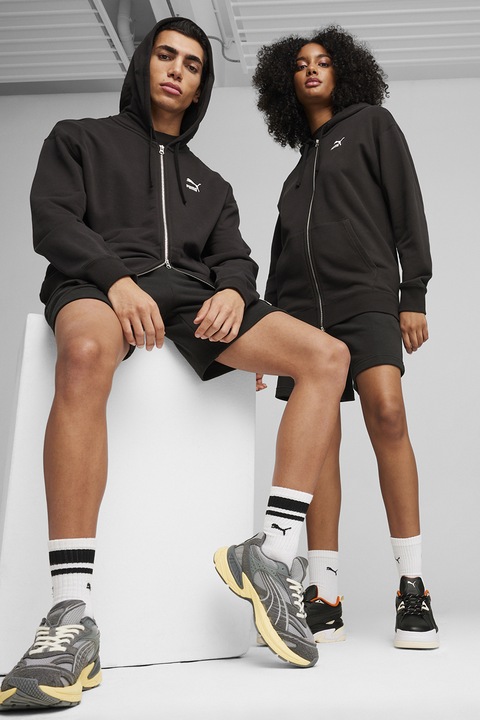 Puma, Hanorac unisex cu fermoar Better Classic, Negru