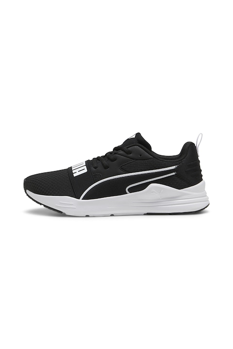 Puma, Текстилни спортни обувки Wired Run Pure с лого, Бял/Черен