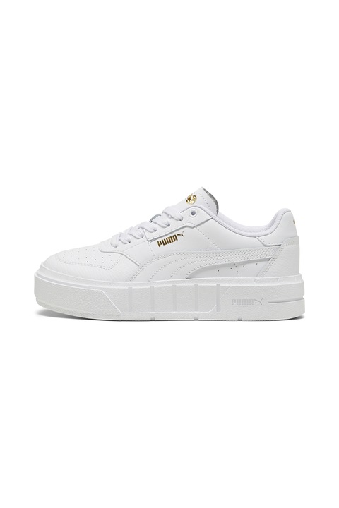 Puma, Кожени спортни обувки Cali Court с перфорации, Бял