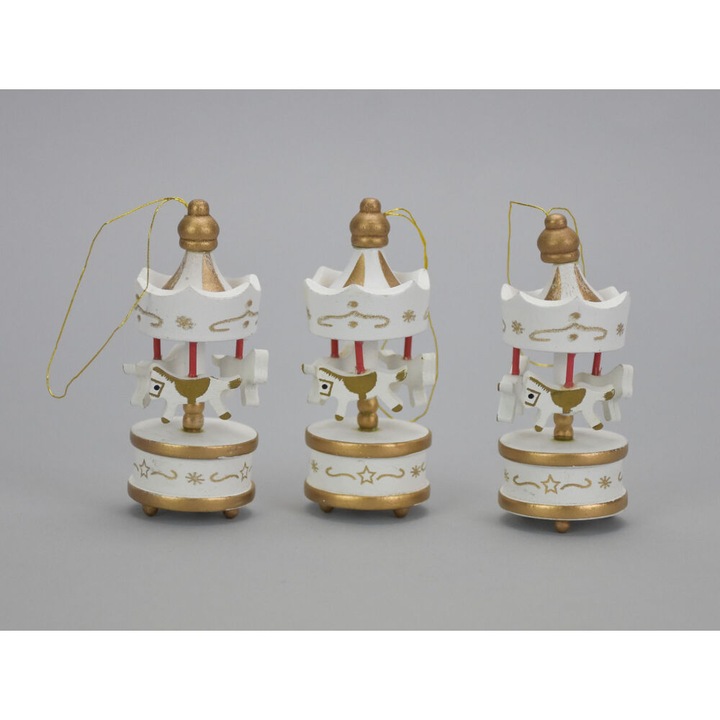 Carusel mic alb-aur 3buc/tambur