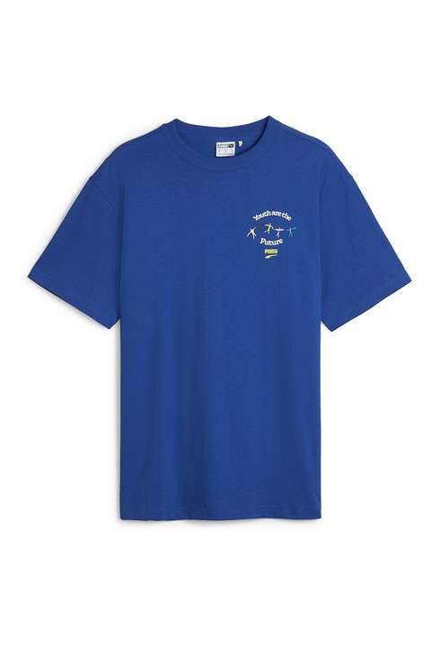 Puma, Tricou din amestec de bumbac cu imprimeu pe partea din spate Downtown, Albastru royal