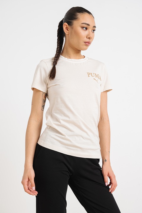 Puma, Тениска Squad с лого, Бежов/Крем