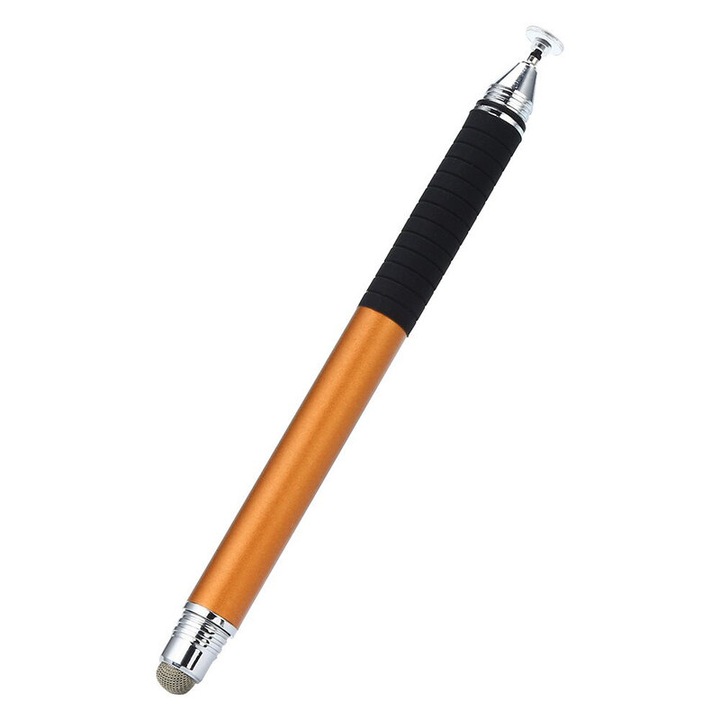 Stylus Pen universal, JC02, 2 capete, cu capac, Auriu