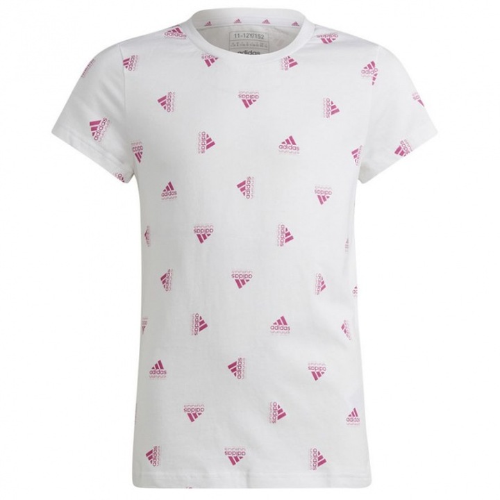Tricou sport copii Adidas alb din bumbac