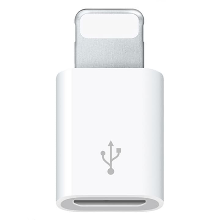 Adapter CO2, Micro USB - Lightning, iPhone 5 / 6 / 7 / 8 / X / XS / XR / SE / 11 / 12 / 13 / 14 / Plus / Pro / Max készülékhez, fehér