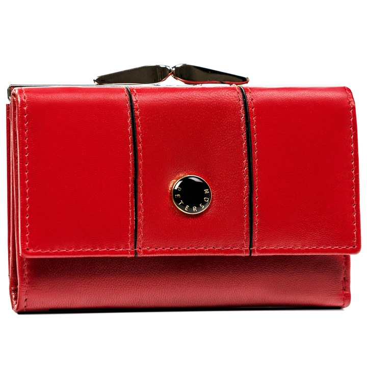 Дамски портфейл, PetersonPTNRD-18-GCL-S-3751, Червен, 9 х 13 х 2,5 см