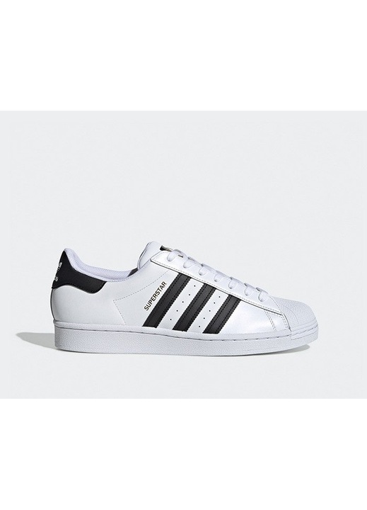 Adidasi dama, Adidas, Superstar, Piele sintetica, Alb/Negru, 36 2/3 EU