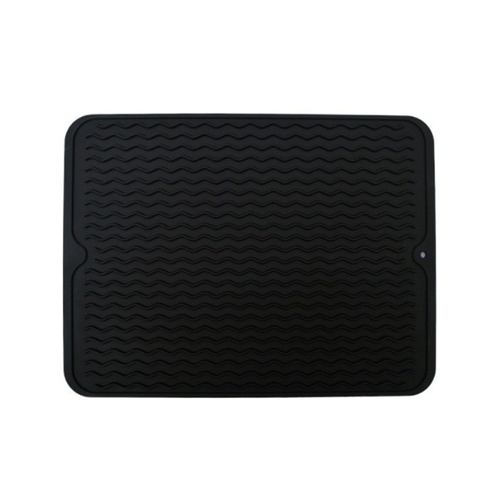 Подложка за отцеждане на съдове, Senmase, Силикон, 40x30 см, Черна