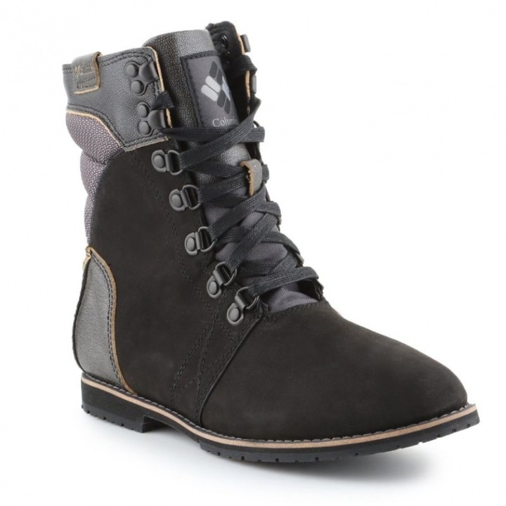 Ghete dama, Columbia, piele naturala, negru, Negru