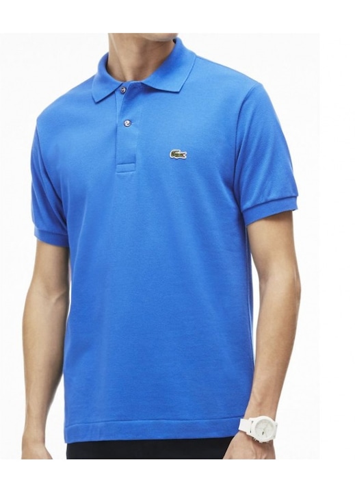 Поло тениска Lacoste, памучна, синя, къс ръкав, S INTL