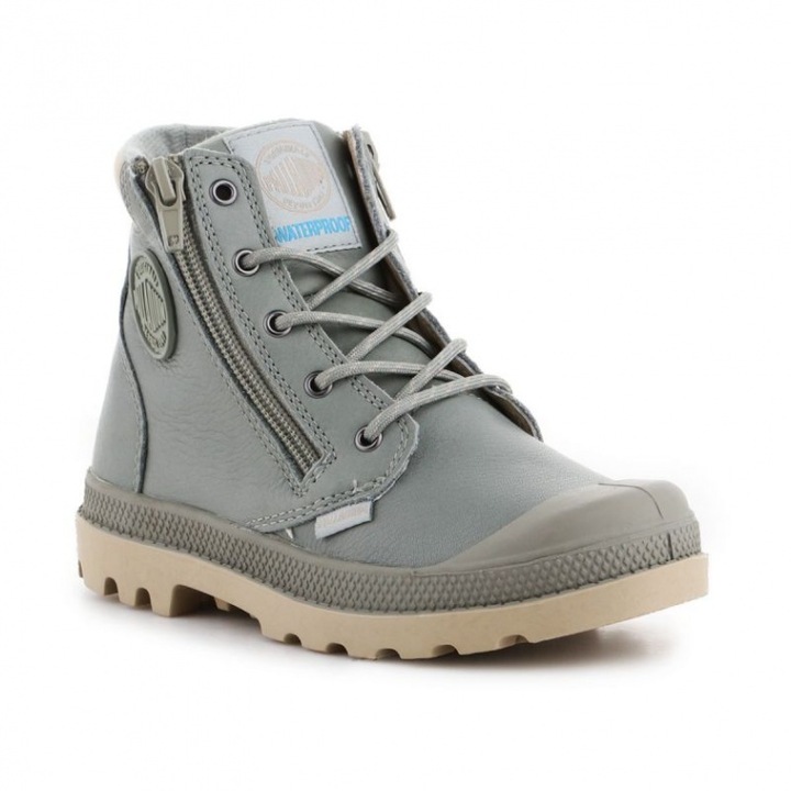 Детски ботуши Palladium, естествена кожа, сив, Сив, 29 EU