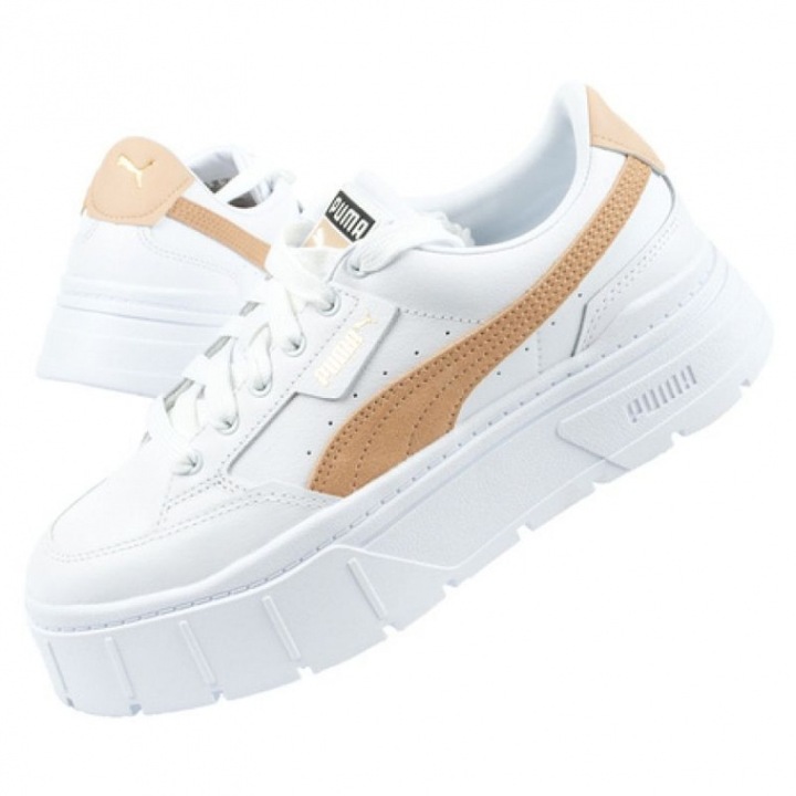 Дамски обувки Puma, Естествена кожа/Текстил, Бял, Бял