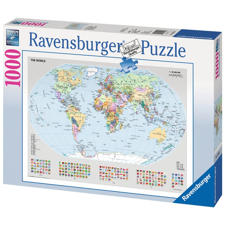 Ravensburger A Föld politikai térképe 1000 db-os puzzle