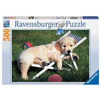 Puzzle Ravensburger Golden Retriever, 500 piese Puzzle Ravensburger Golden Retriever, 500 piese