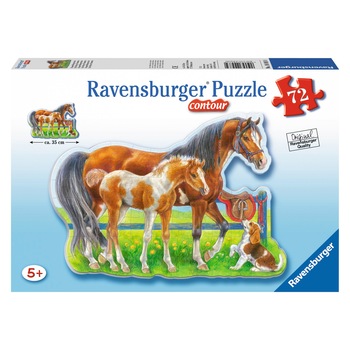 Puzzle Ravensburger Contur - Cai veseli, 72 piese Puzzle Ravensburger Contur - Cai veseli, 72 piese