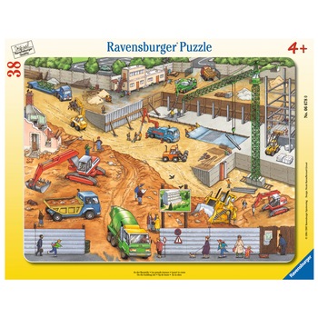 Puzzle Ravensburger Constructii pe santier, 38 piese Puzzle Ravensburger Constructii pe santier, 38 piese