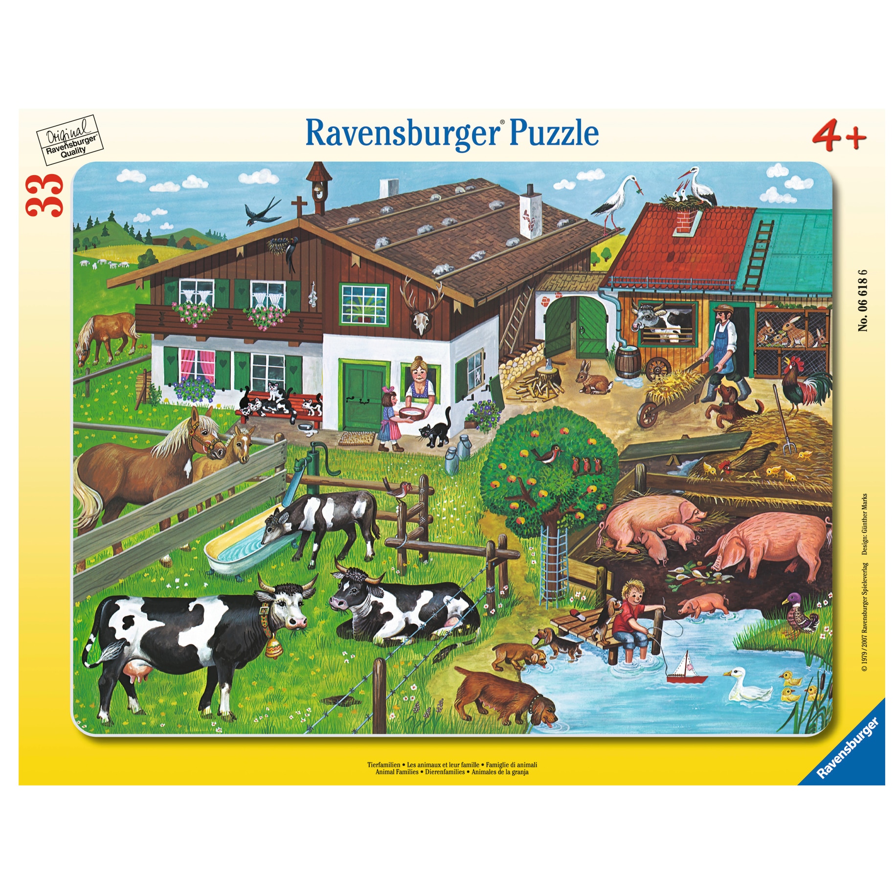 Puzzle Ravensburger - Familii de animale, 33 piese