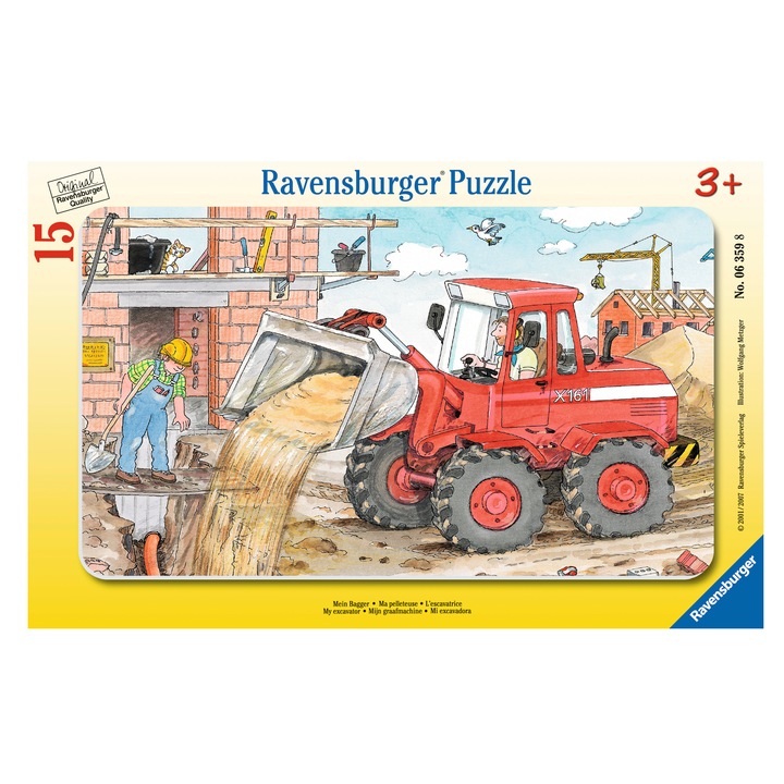 Puzzle Ravensburger Excavator, 15 piese