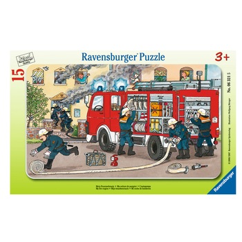Puzzle Ravensburger Masina de pompieri, 15 piese Puzzle Ravensburger Masina de pompieri, 15 piese