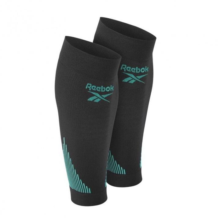 Maneci compresie, Reebok, Negru/Turcoaz