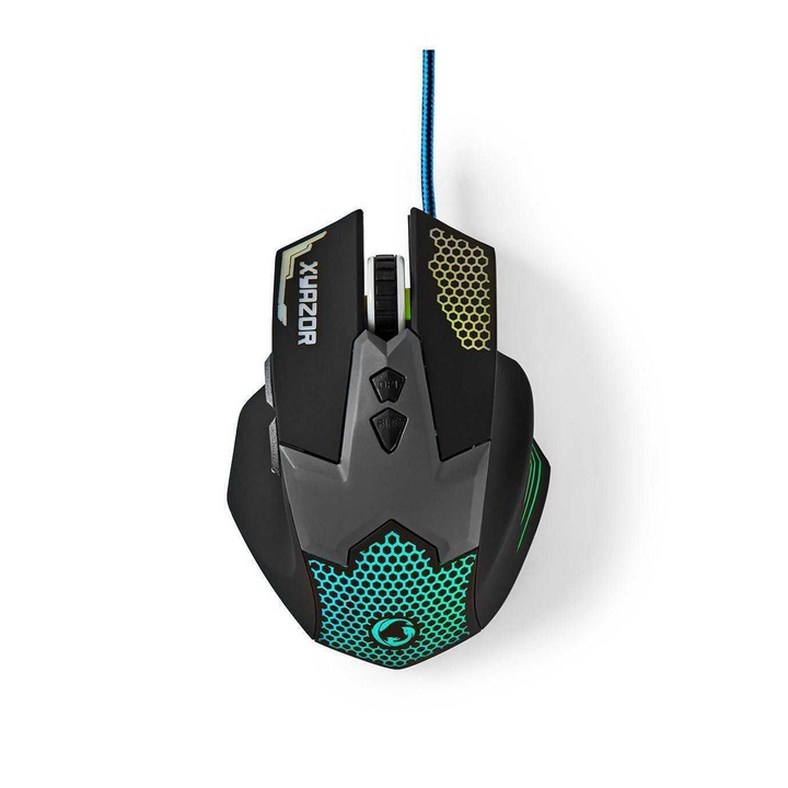 Mouse Gaming cu fir iluminat 2400DPI 7 butoane Nedis