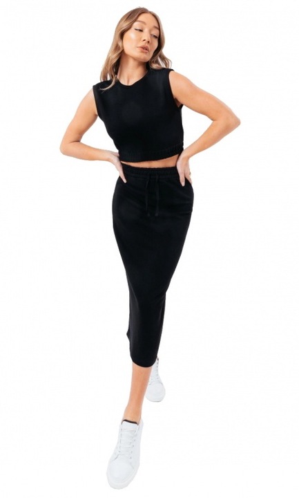 Compleu dama, Justhype, Bumbac\Poliester, Negru, Negru, 36